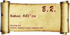 Babai Róza névjegykártya