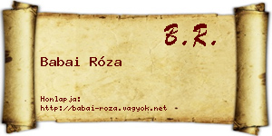 Babai Róza névjegykártya